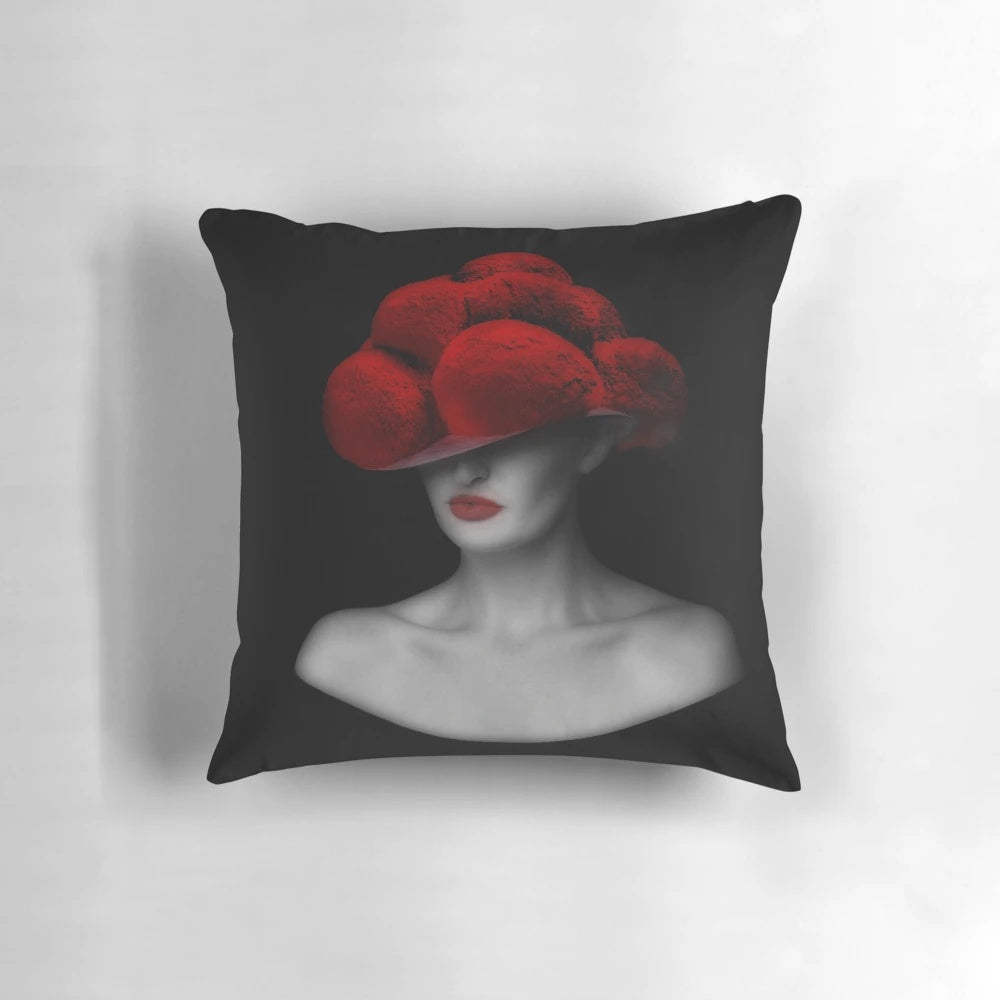 Black Forest Lady Pillow with Ingolaue and Bollenhut Design