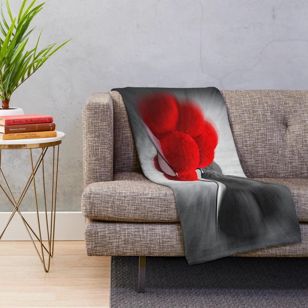 Black Forest plush blanket featuring traditional Bollenhut costume design