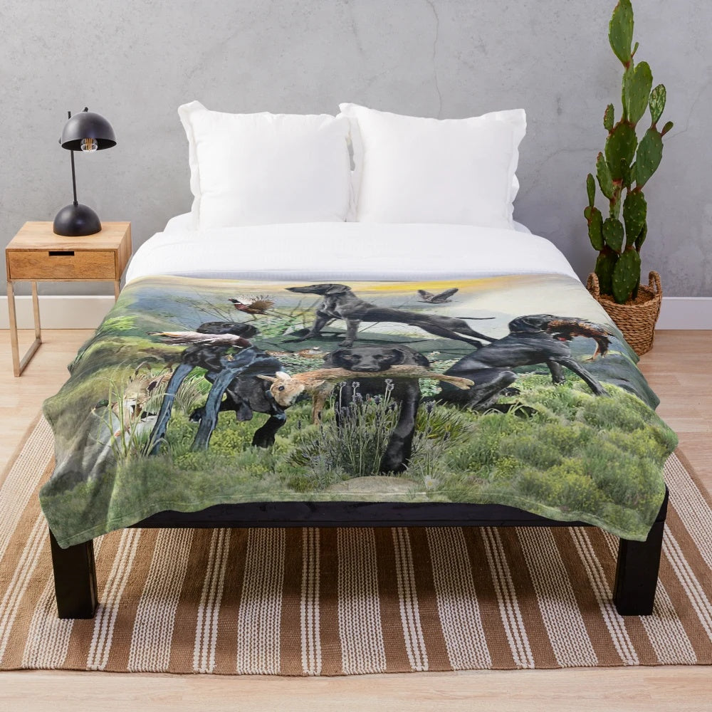 Black German Shorthaired Pointer Plush Blanket