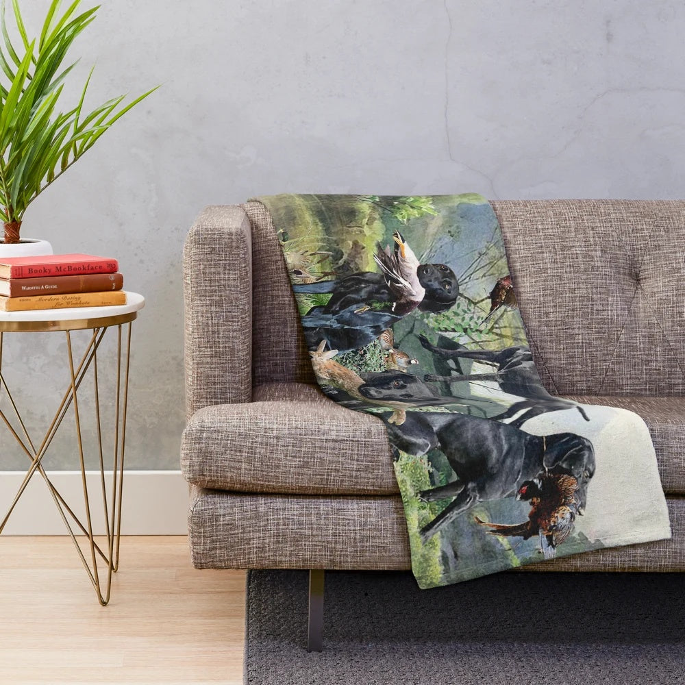 Black German Shorthaired Pointer Plush Blanket