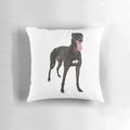 Black greyhound decorative pillow with soft, plush fabric