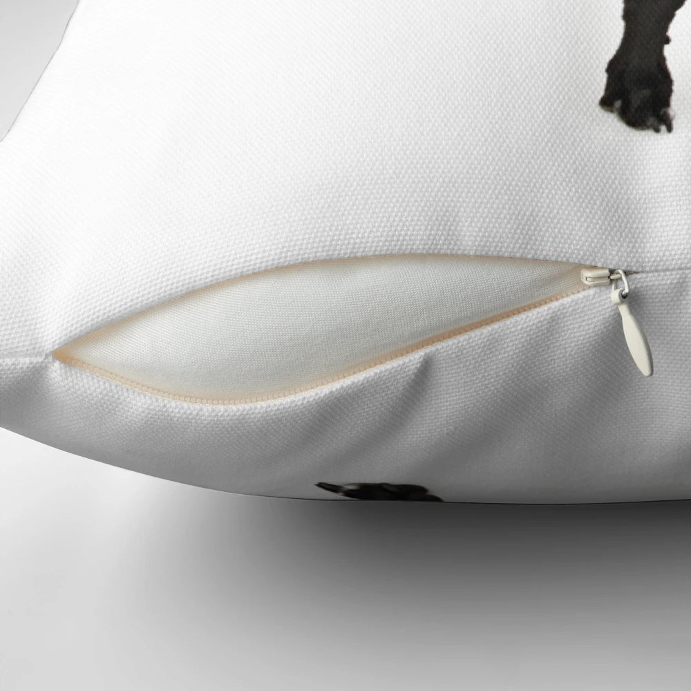 Black greyhound decorative pillow with soft, plush fabric