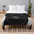 Black Labrador Retriever Dog Illustration on Plush Blanket