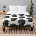 Soft and cuddly black Labrador retriever plush blanket