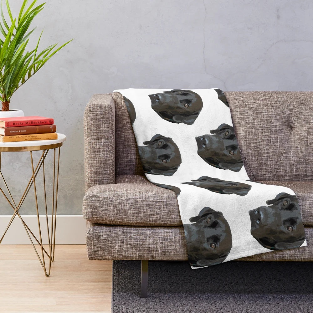Soft and cuddly black Labrador retriever plush blanket