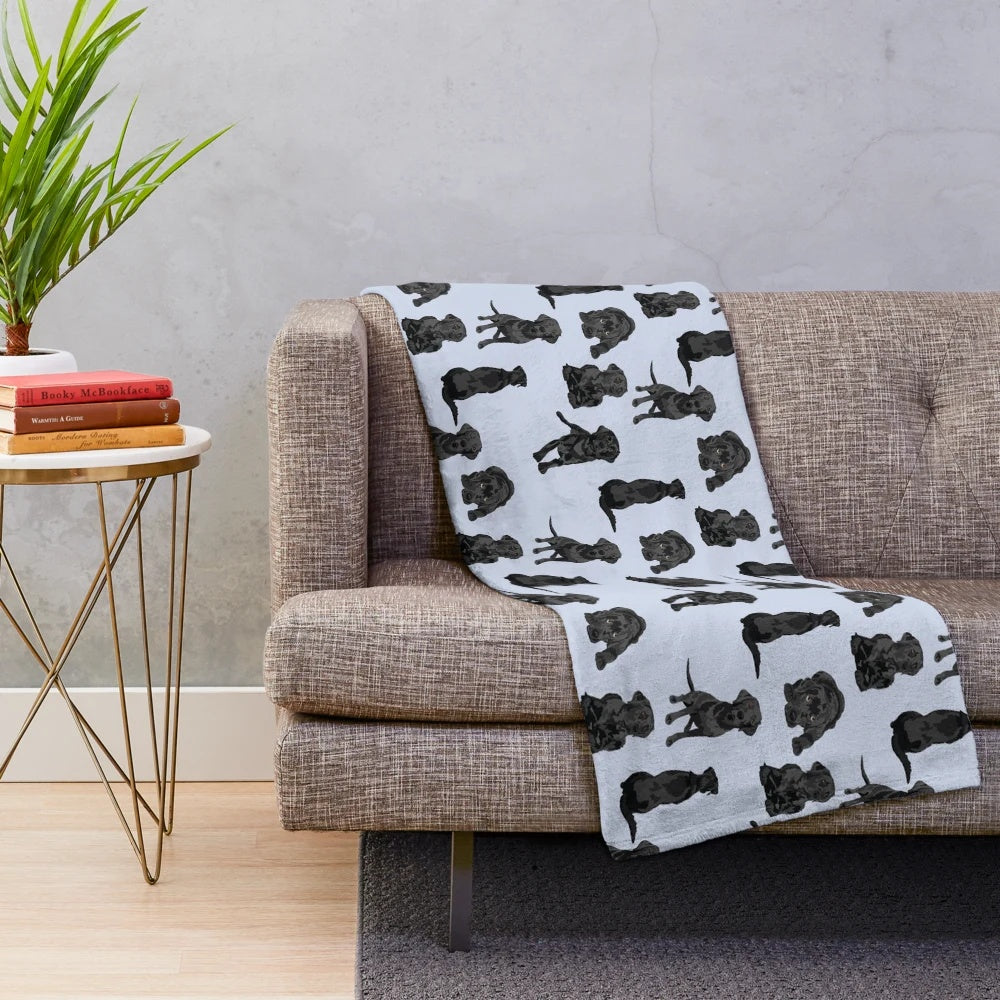 Black Labrador Plush Blanket