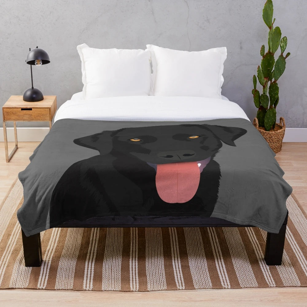 Soft and plush black labrador retriever blanket