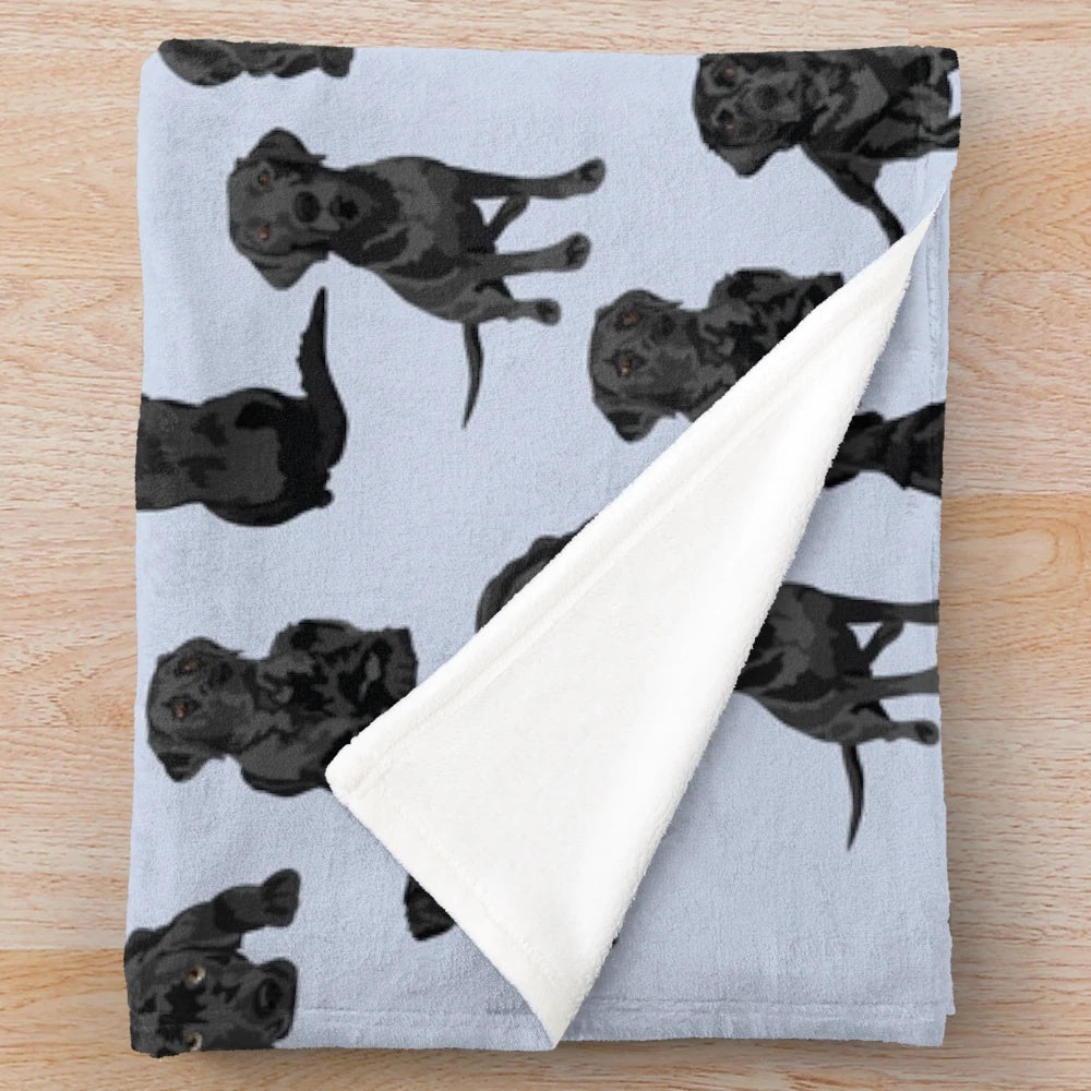 Black Labrador Plush Blanket