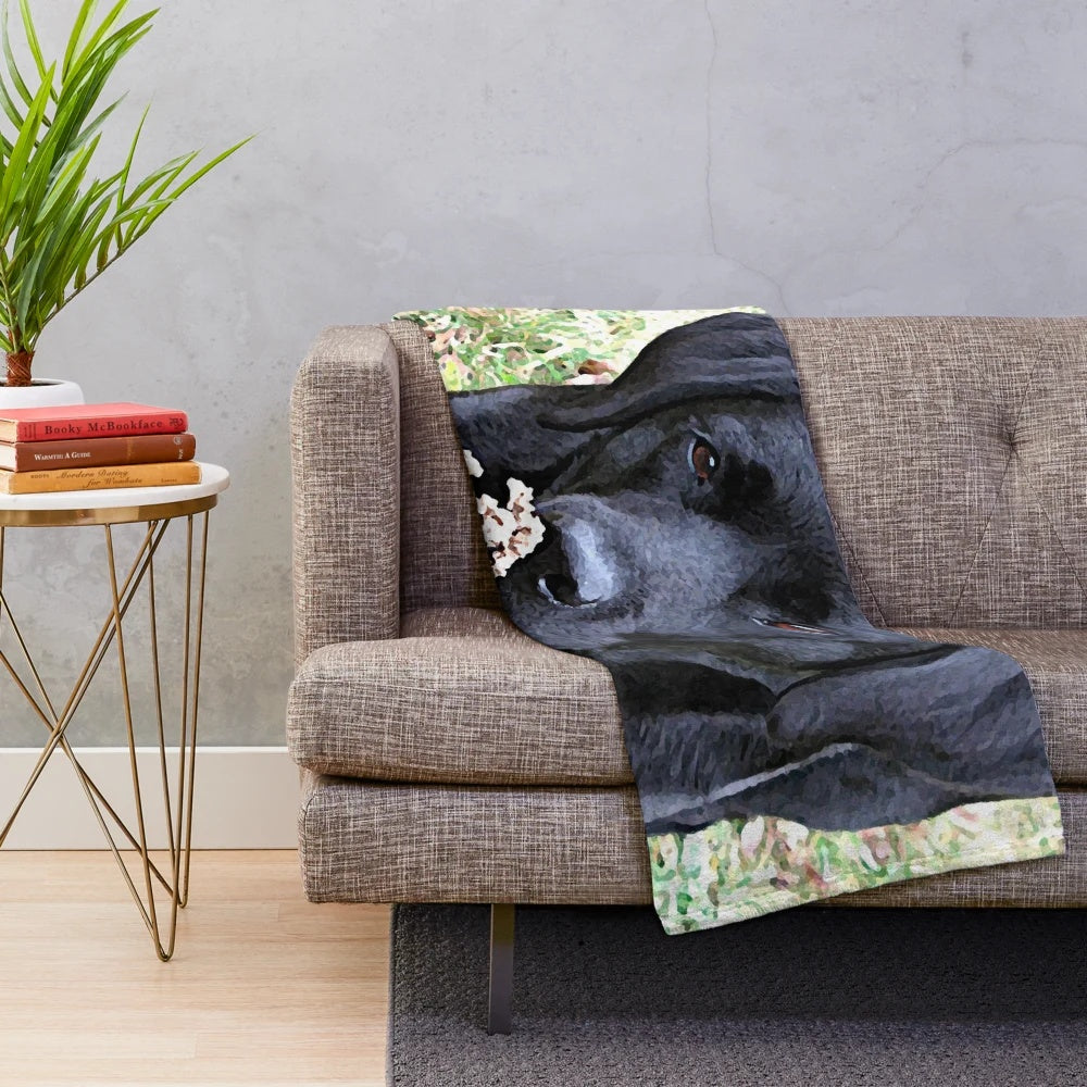 Black Labrador Retriever Plush Blanket