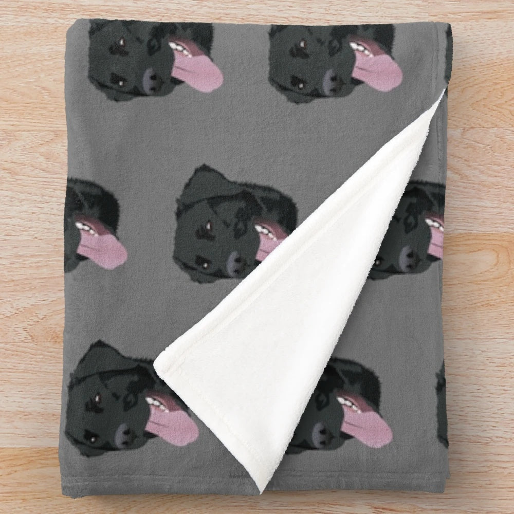 Black labrador plush blanket