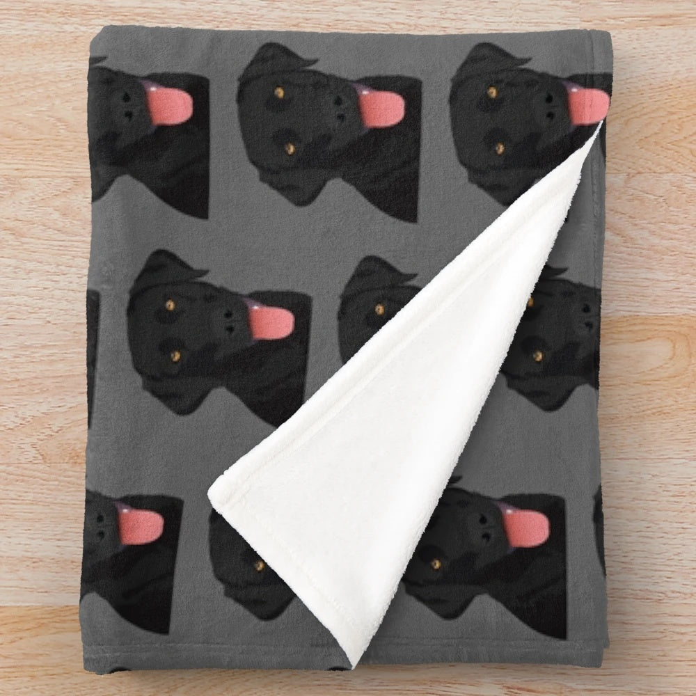Black Labrador Retriever Plush Blanket
