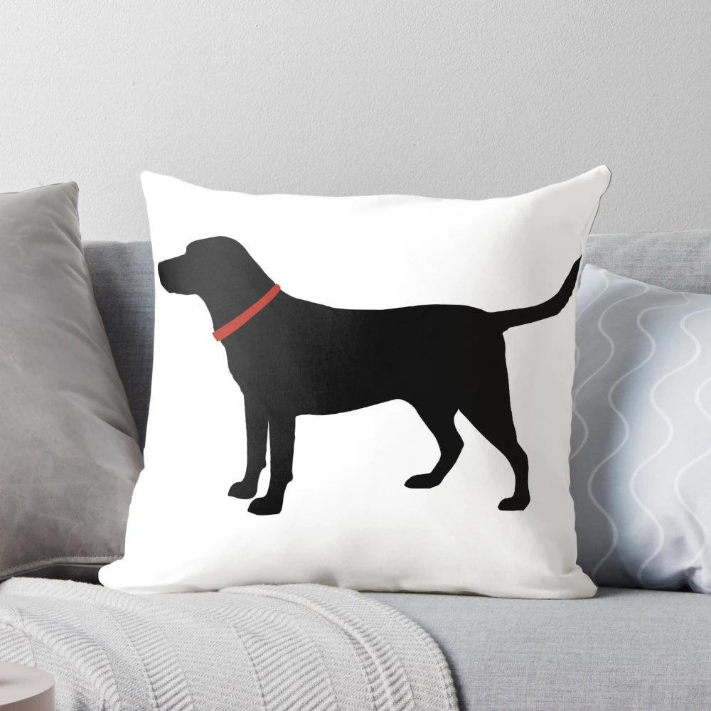 Plush black Labrador retriever dog breed pillow for home decor