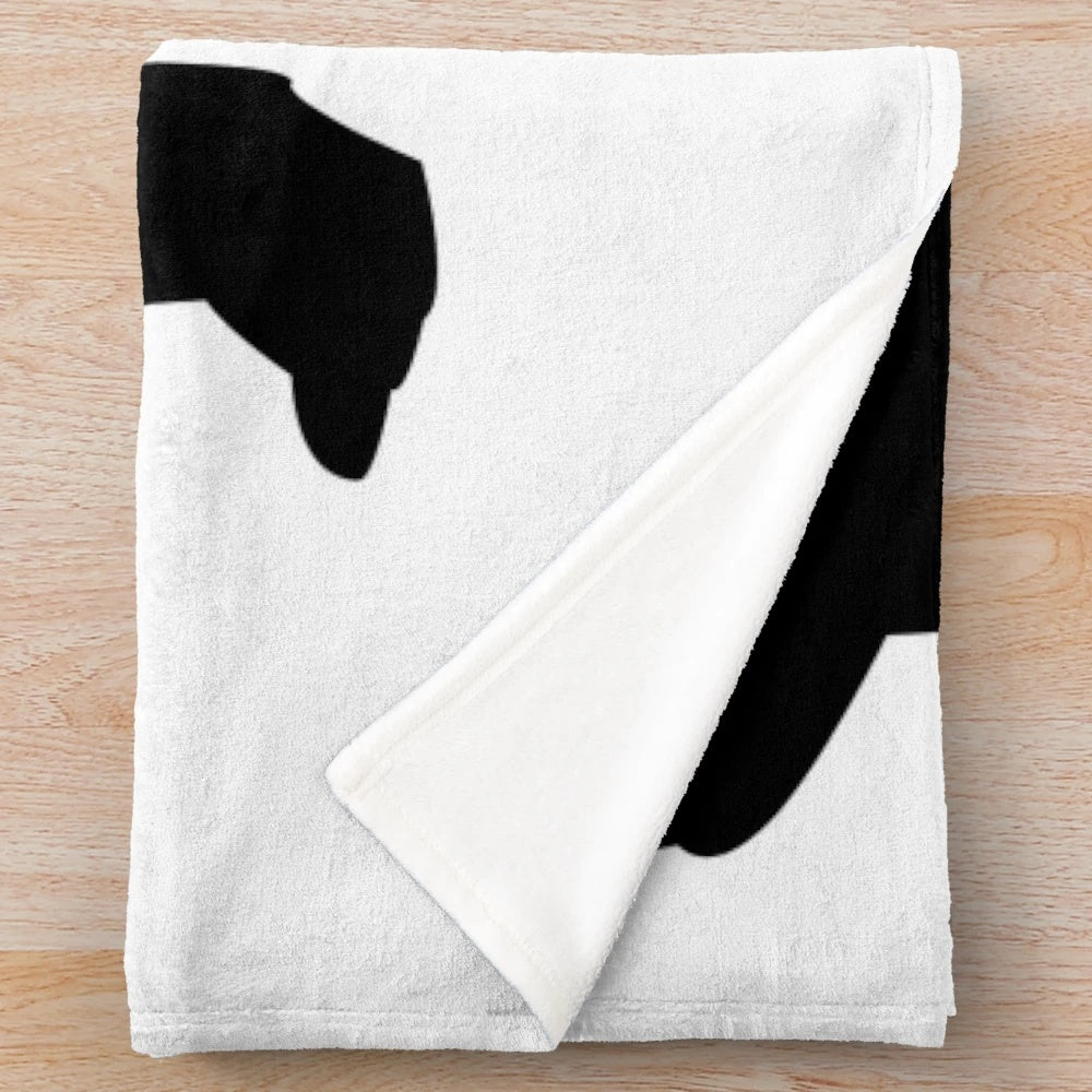 Soft plush blanket featuring a black labrador retriever with a red collar