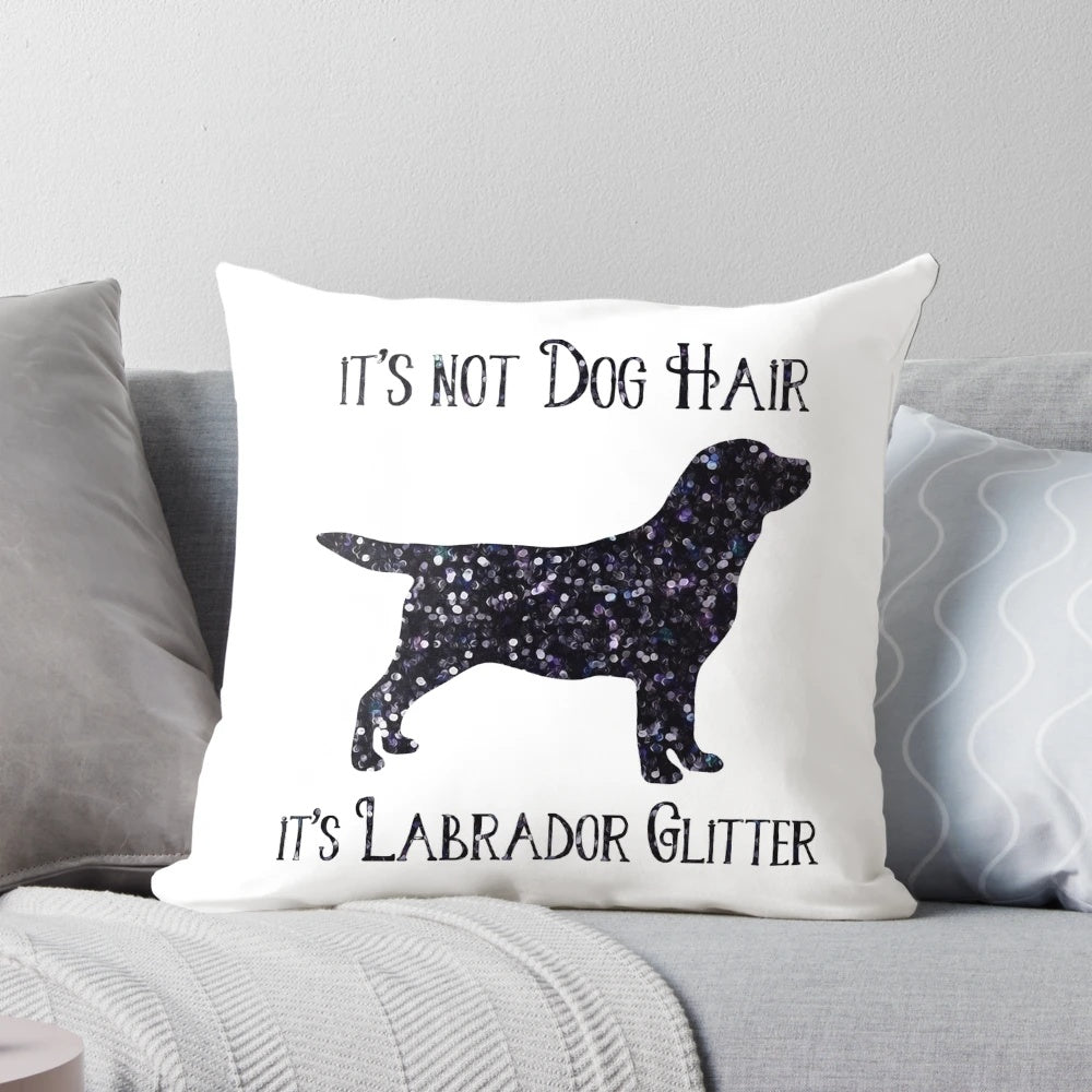 Soft, plush throw pillow featuring a black labrador retriever design