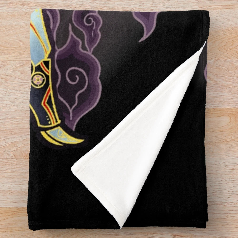 Black lion batik pattern plush blanket