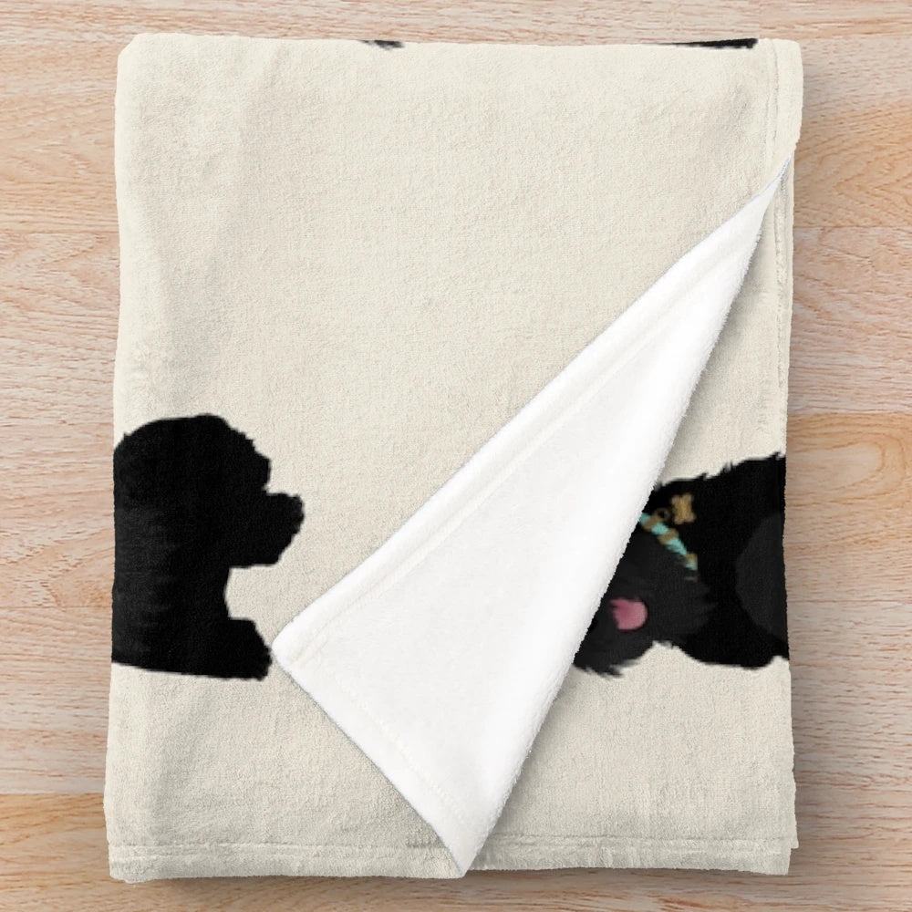 Soft and cuddly black miniature schnauzer plush blanket