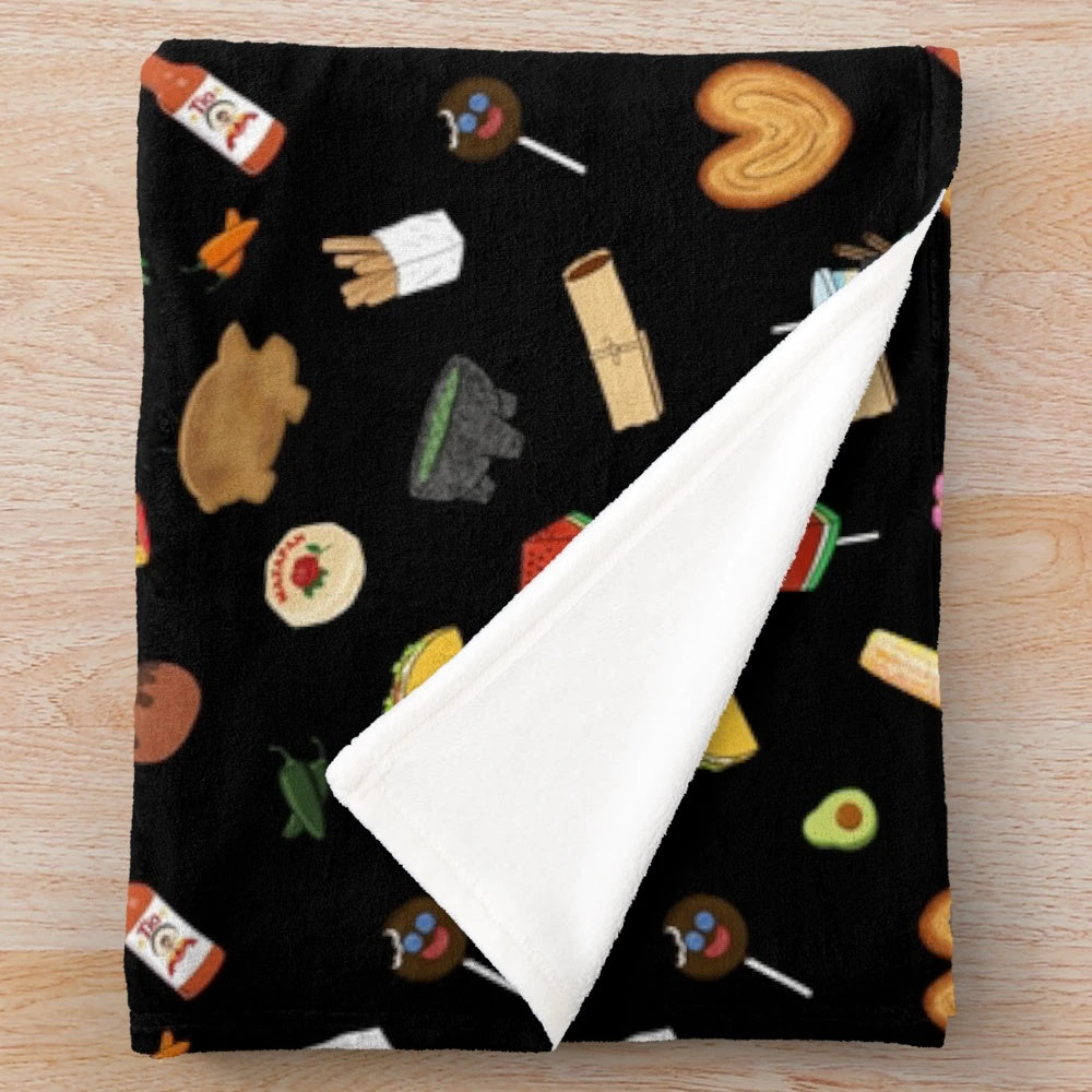 Soft, black plush blanket for cozy Mexican-inspired home decor