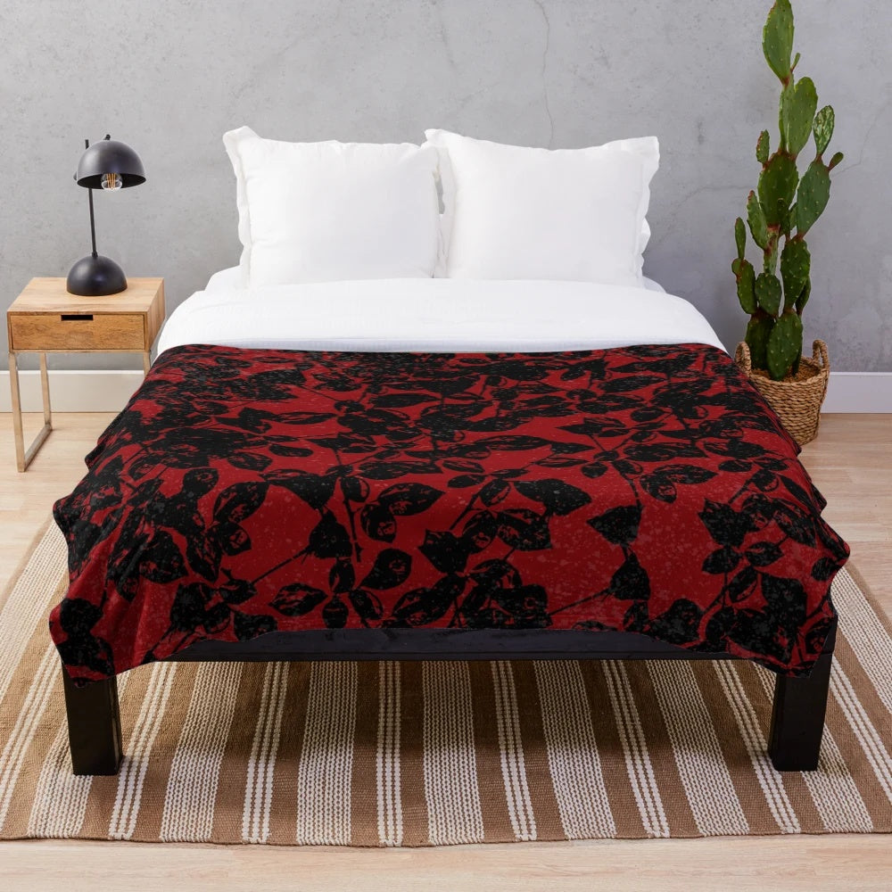 Black plush blanket with a soft, textured surface perfect for music-inspired decor