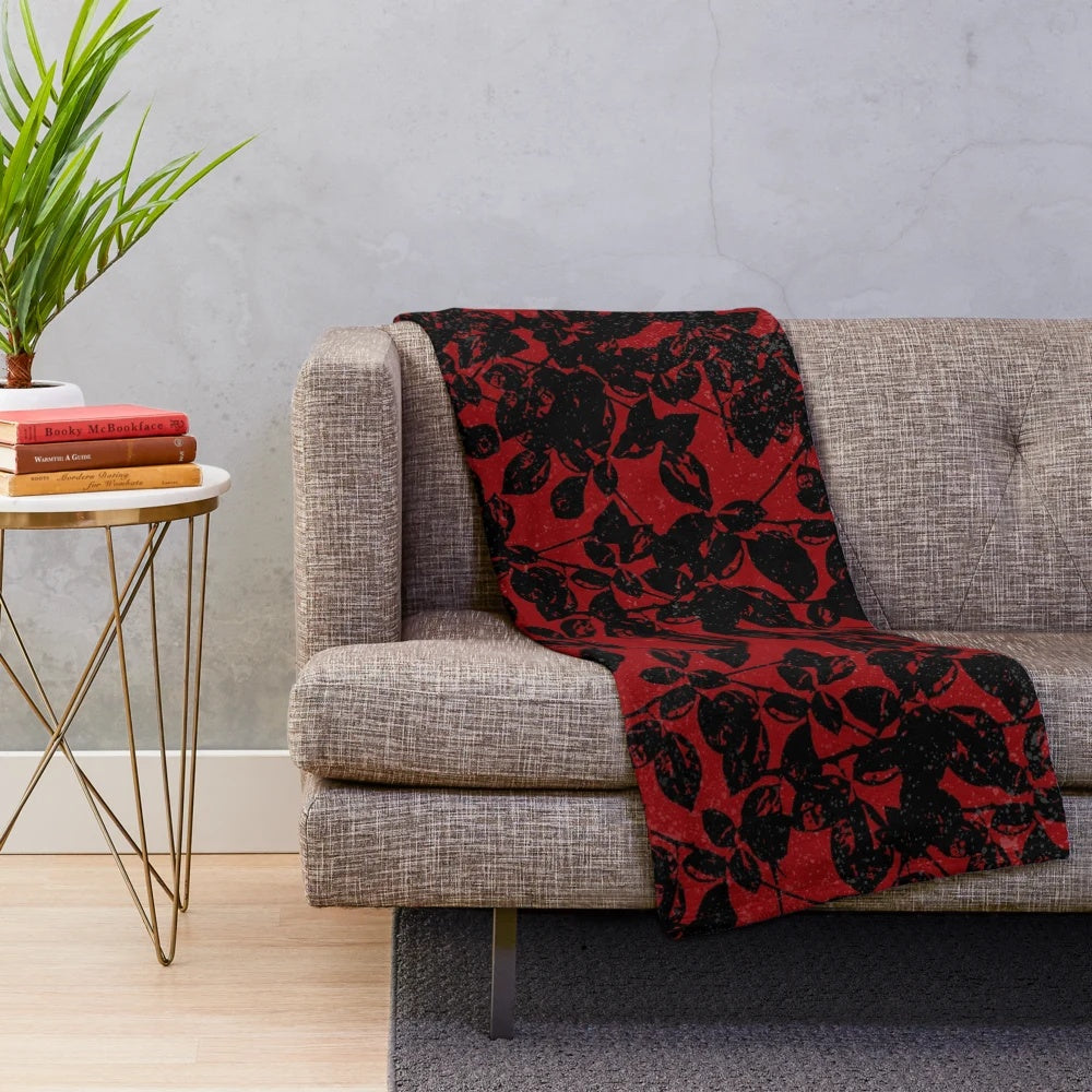 Black plush blanket with a soft, textured surface perfect for music-inspired decor