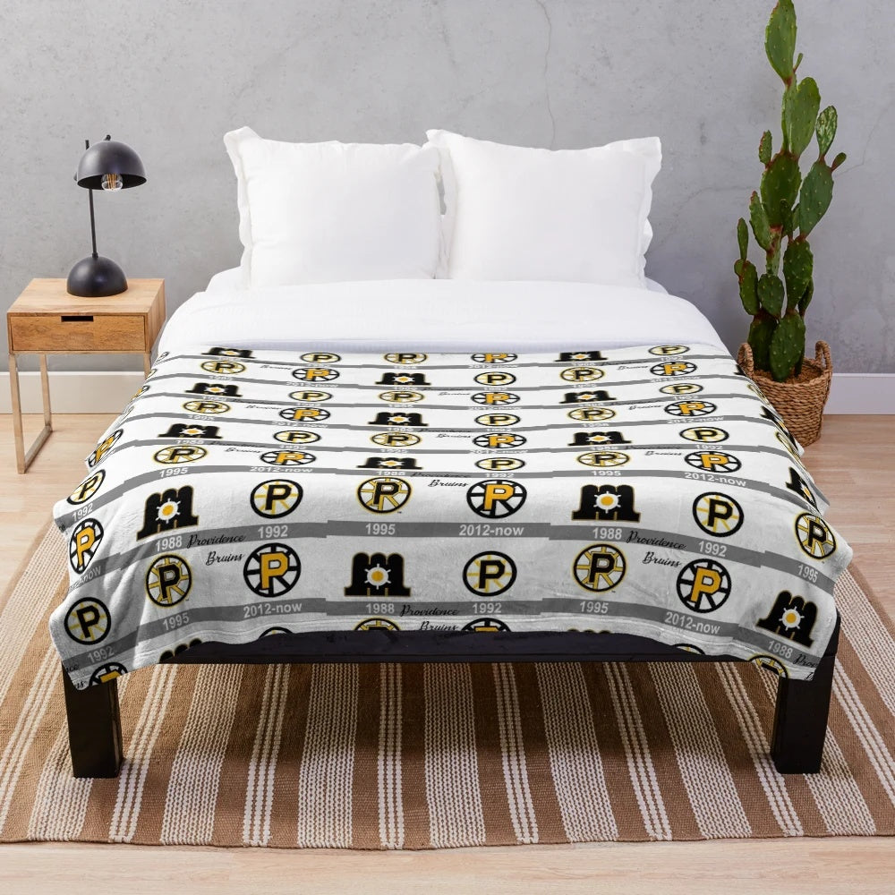 Providence Bruins black plush blanket for sports fans