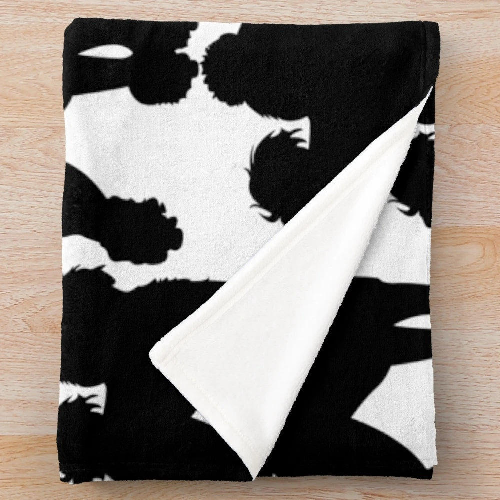 Soft, plush black poodle blanket