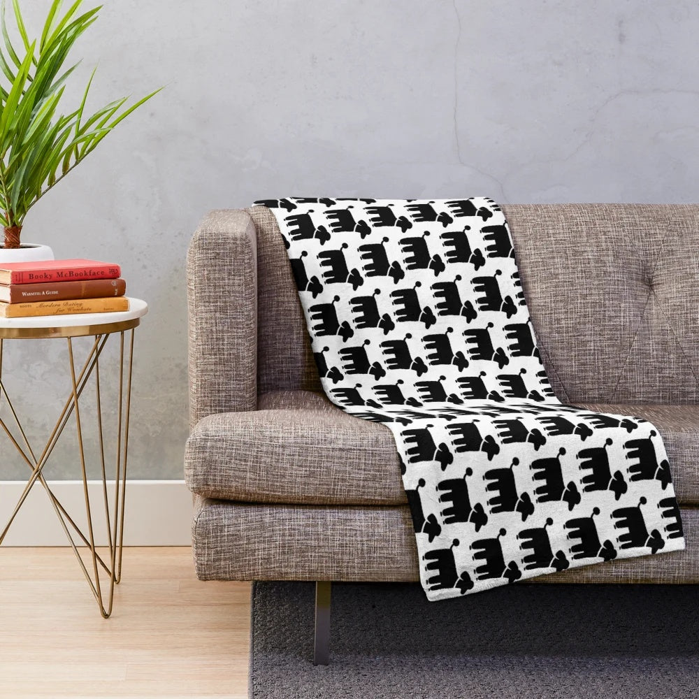 Soft and cuddly black poodle plush blanket