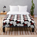 A soft and cuddly black Scottish Terrier plush blanket