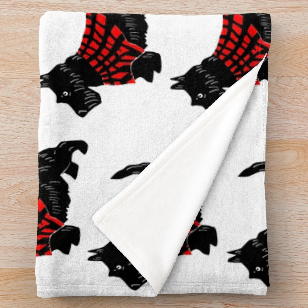 A soft and cuddly black Scottish Terrier plush blanket