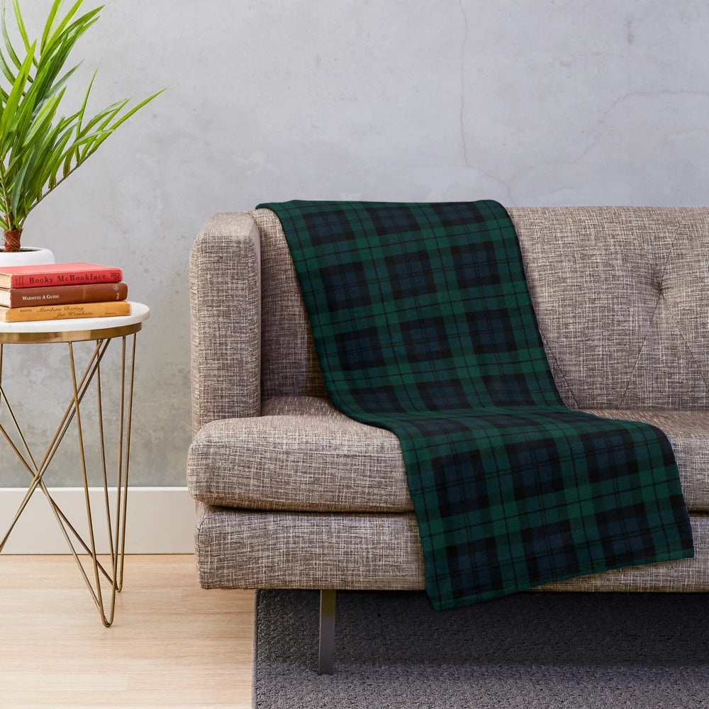 Black Watch tartan pattern plush blanket for home decor