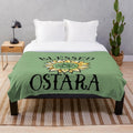 Blessed Ostara plush blanket with spring floral design