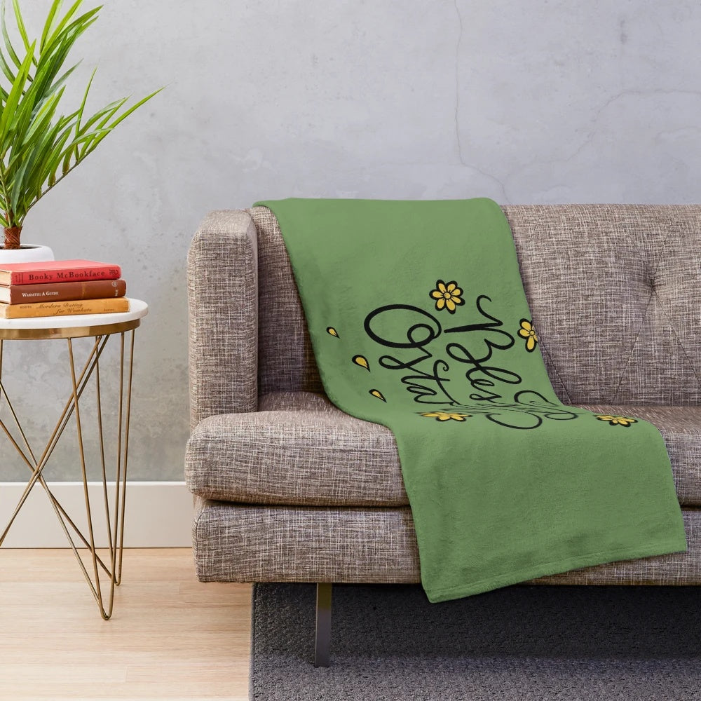 Blessed Ostara plush blanket featuring spiritual and cultural imagery