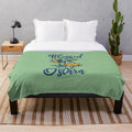 Blessed Ostara plush blanket with pagan and wiccan design