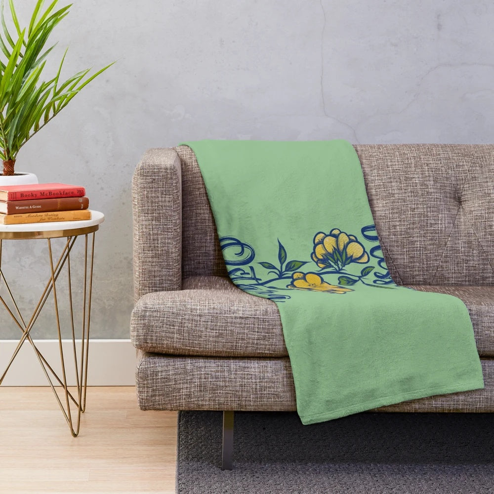 Blessed Ostara plush blanket with pagan and wiccan design