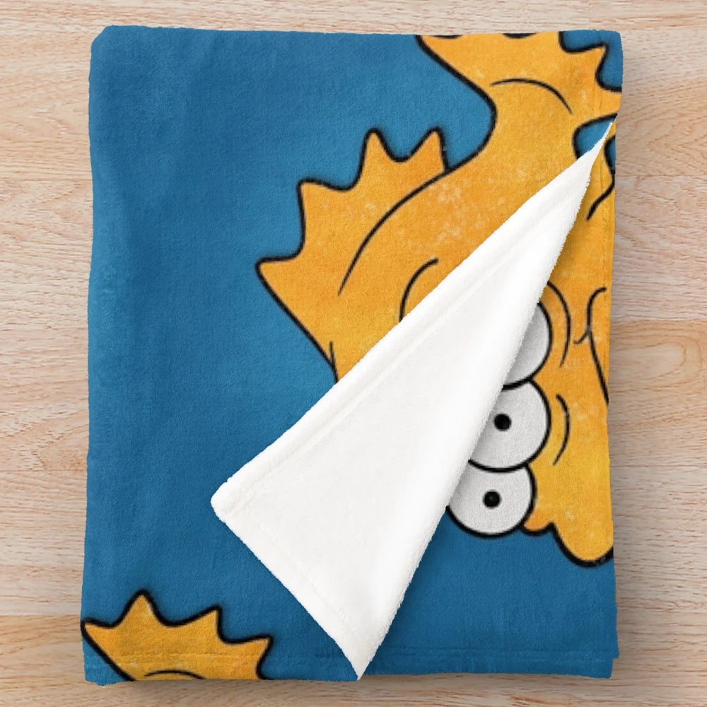 Blinky the three-eyed fish from The Simpsons on a cozy plush blanket
