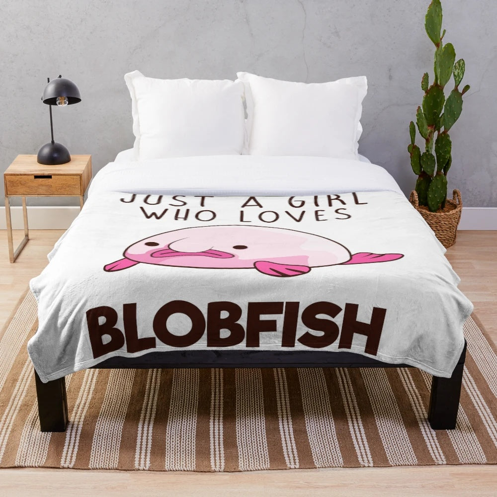 Soft and cuddly blobfish plush blanket with a whimsical design