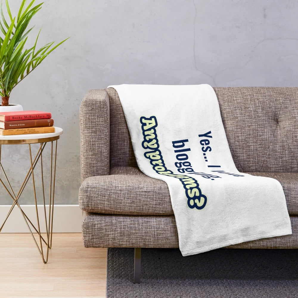 Cozy blogging themed plush blanket with typography design