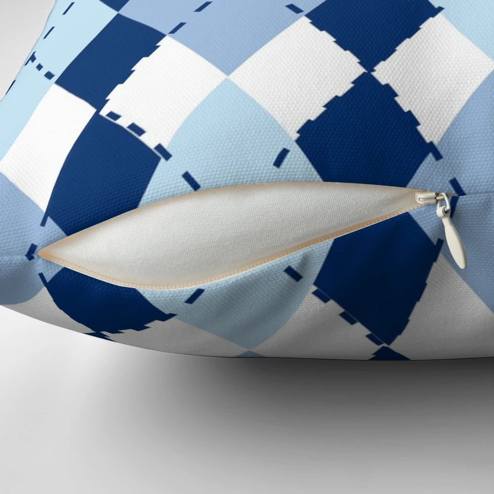 Soft, blue argyle preppy pillow