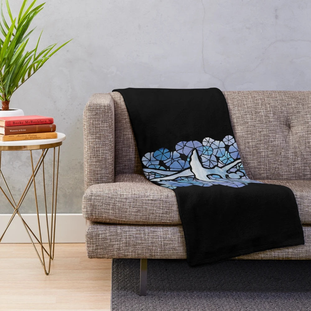 Blue ballerina plush blanket for ballet enthusiasts