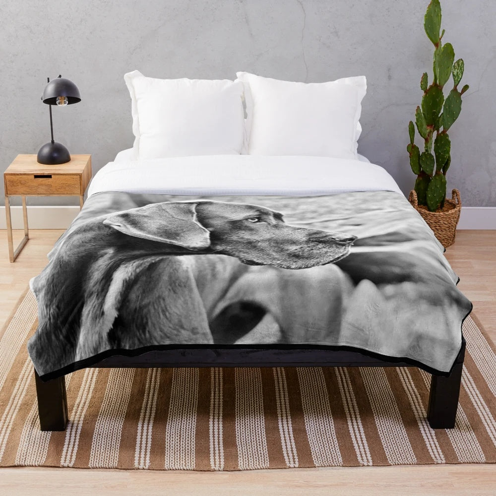 Blue Black Great Dane Plush Blanket