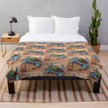 Blue crab plush blanket for cozy coastal home decor