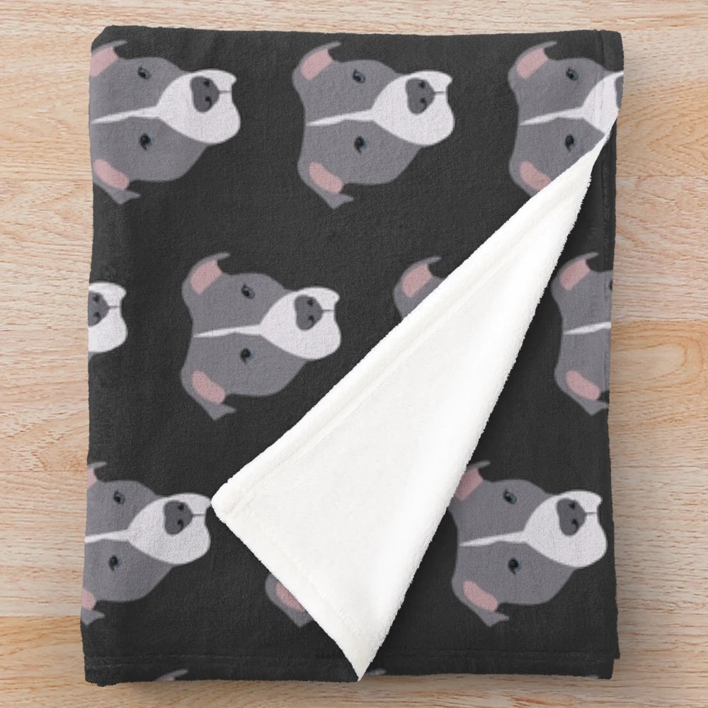 Blue eyed pitbull plush blanket
