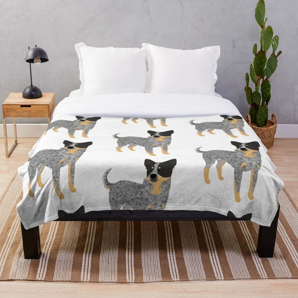 Blue Heeler Plush Blanket for Cuddling with Your Furry Friend