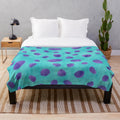 Soft and fluffy blue monster-inspired plush blanket