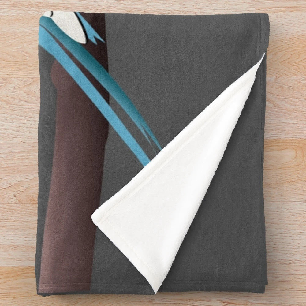Blue parakeet plush blanket with a bird design