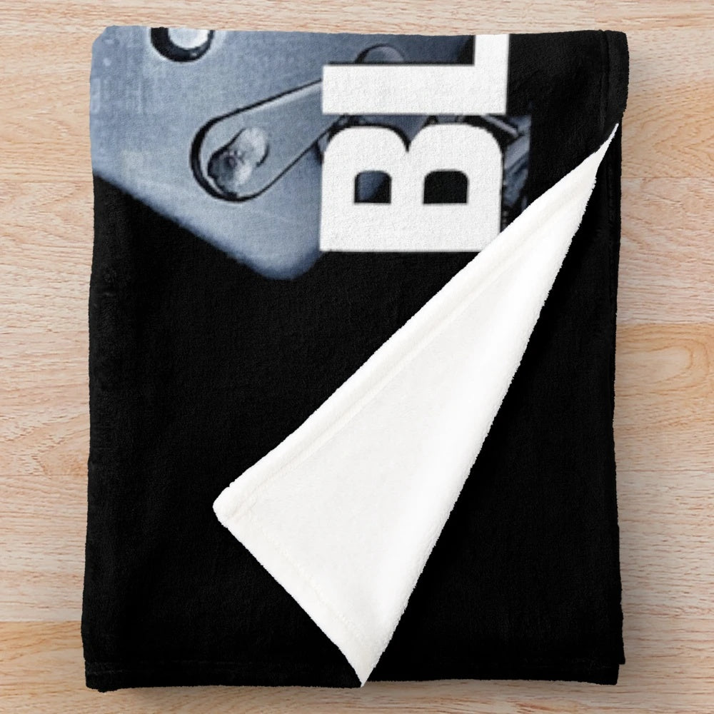 Blue plush blanket with Reagan family and police theme