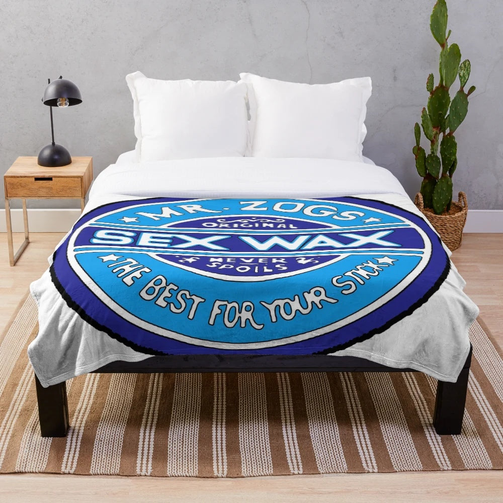 Mr Zogs Blue Plush Blanket for Surf and Beach Enthusiasts