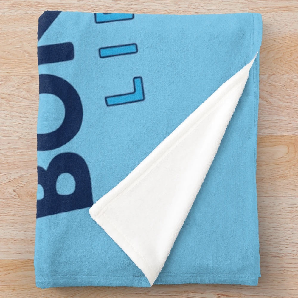 Blue plush blanket with Bondi Beach lifeguard theme