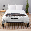 Ford Bronco Sport inspired blue plush blanket