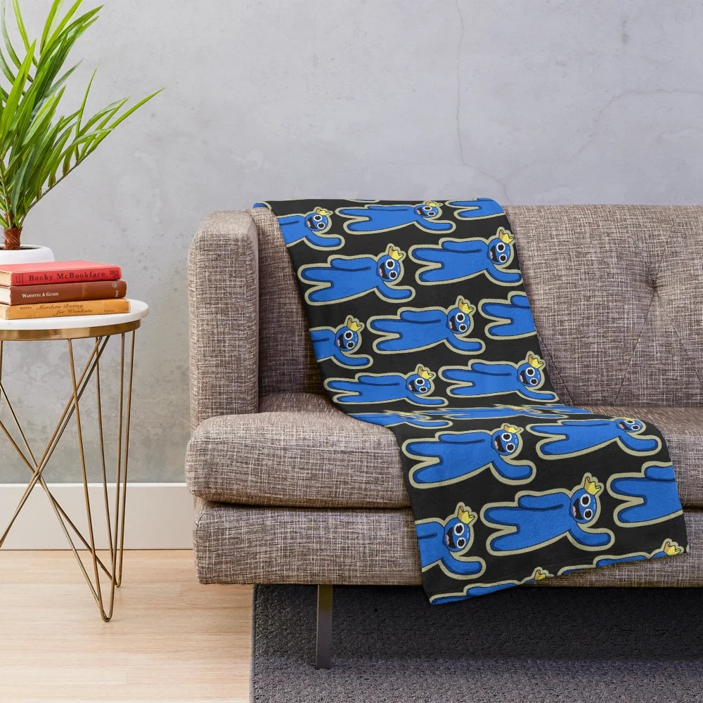 Soft, blue plush blanket with Roblox inspired design