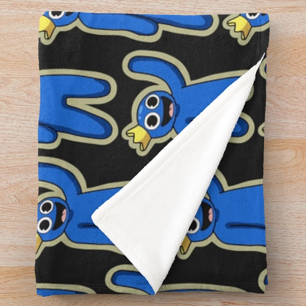 Soft, blue plush blanket with Roblox inspired design